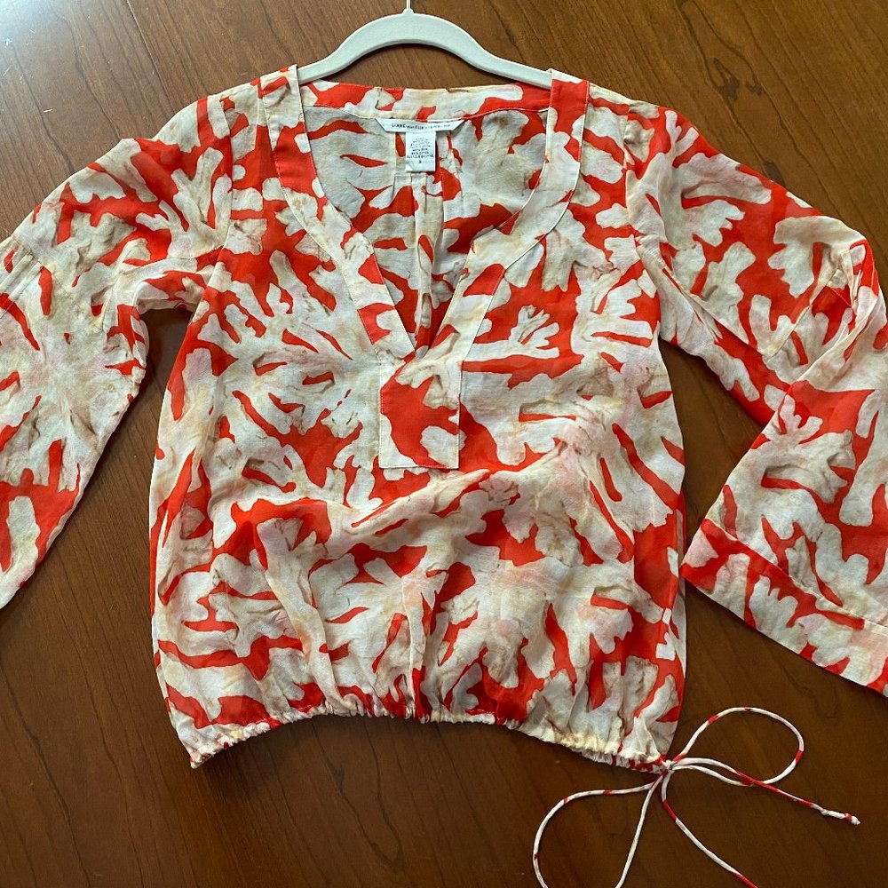 Diane VonFurstenburg Sheer Silk Blouse